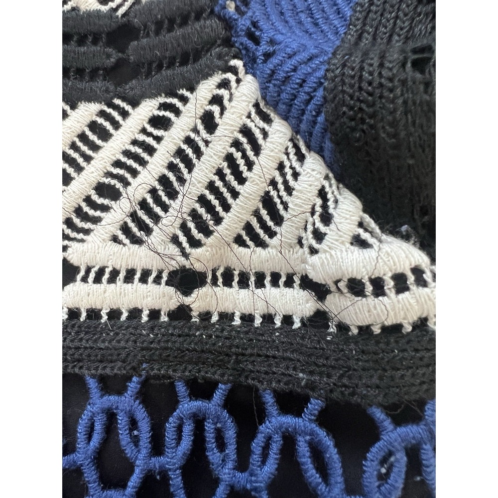 Sea New York crochet‎ dress size 10 Black/Blue/Green Contemporary Scalloped Hem - Picture 7 of 11